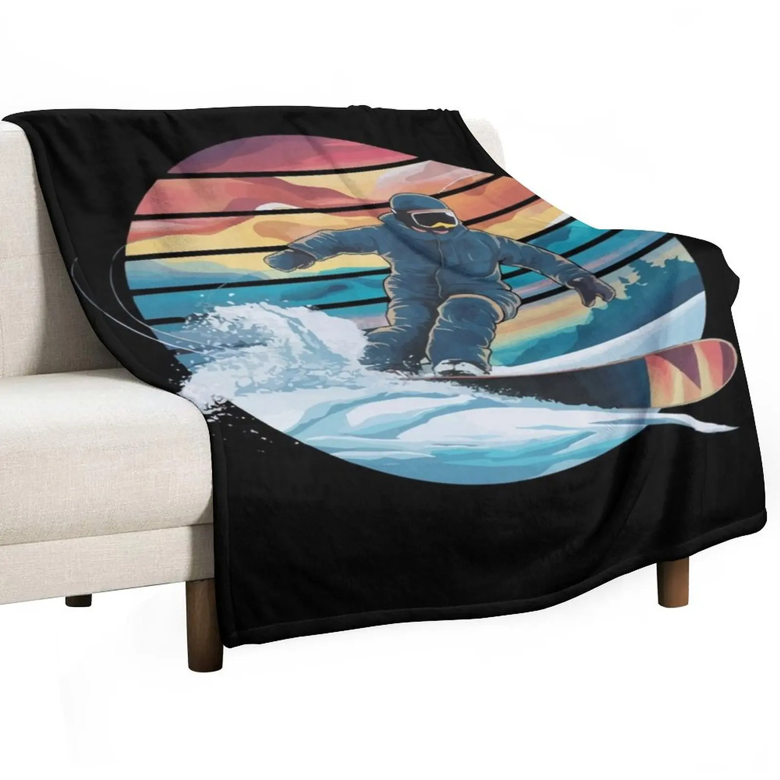 

Vintage snowboard snowboarding Throw Blanket Hairys Kid'S Shaggy Retros Blankets