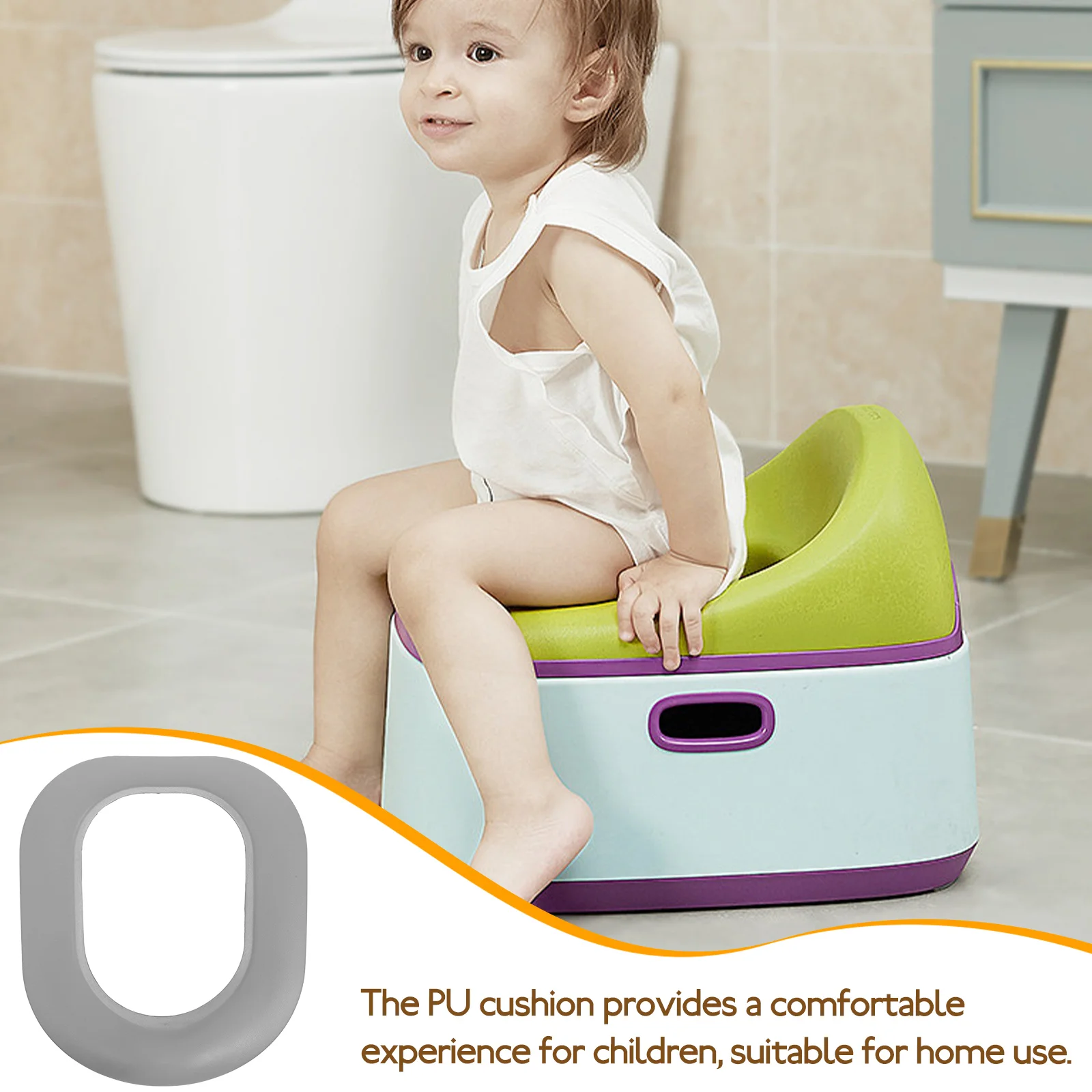

Comfortable Washable Kids Toilet Seat Cover Pu Cushion For Home Use Non Slip Children Toilet Training Seat Pad