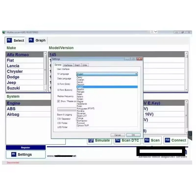 Logiciel de réparation automobile Multiecuscan 5.2 + Multiecuscan V5.2 pour une variété de modèles de voitures européennes logiciel de scanner obd2