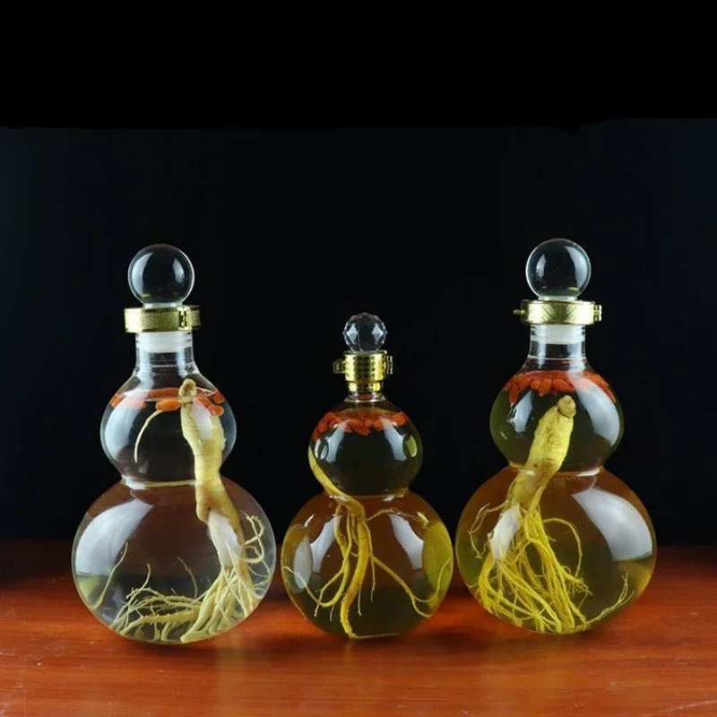 500/1000/1500ML Household Transparent Gourd Shape High Borosilicate Glass Wine Bottle Heat-resistant Glass Empty Bottle