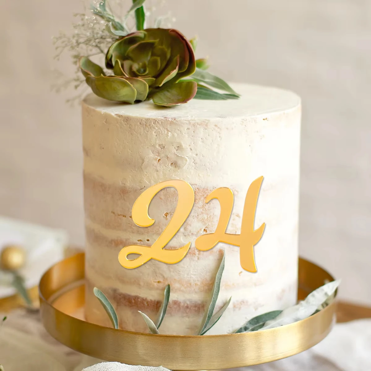 10 Stück Goldene Zahlen-Kuchendekoration 0-9 Set Acrylzahlen für Geburtstag Jubiläum Hochzeit Tortendekoration – Detail 4
