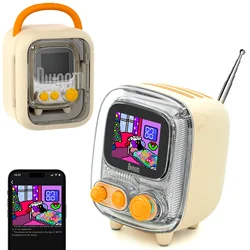 Divoom T-tiivoo-2 mini Portable FM Bluetooth Speaker Pixel Art Alarm Clock DIY Display Board Cute Gift Home Light Decoration