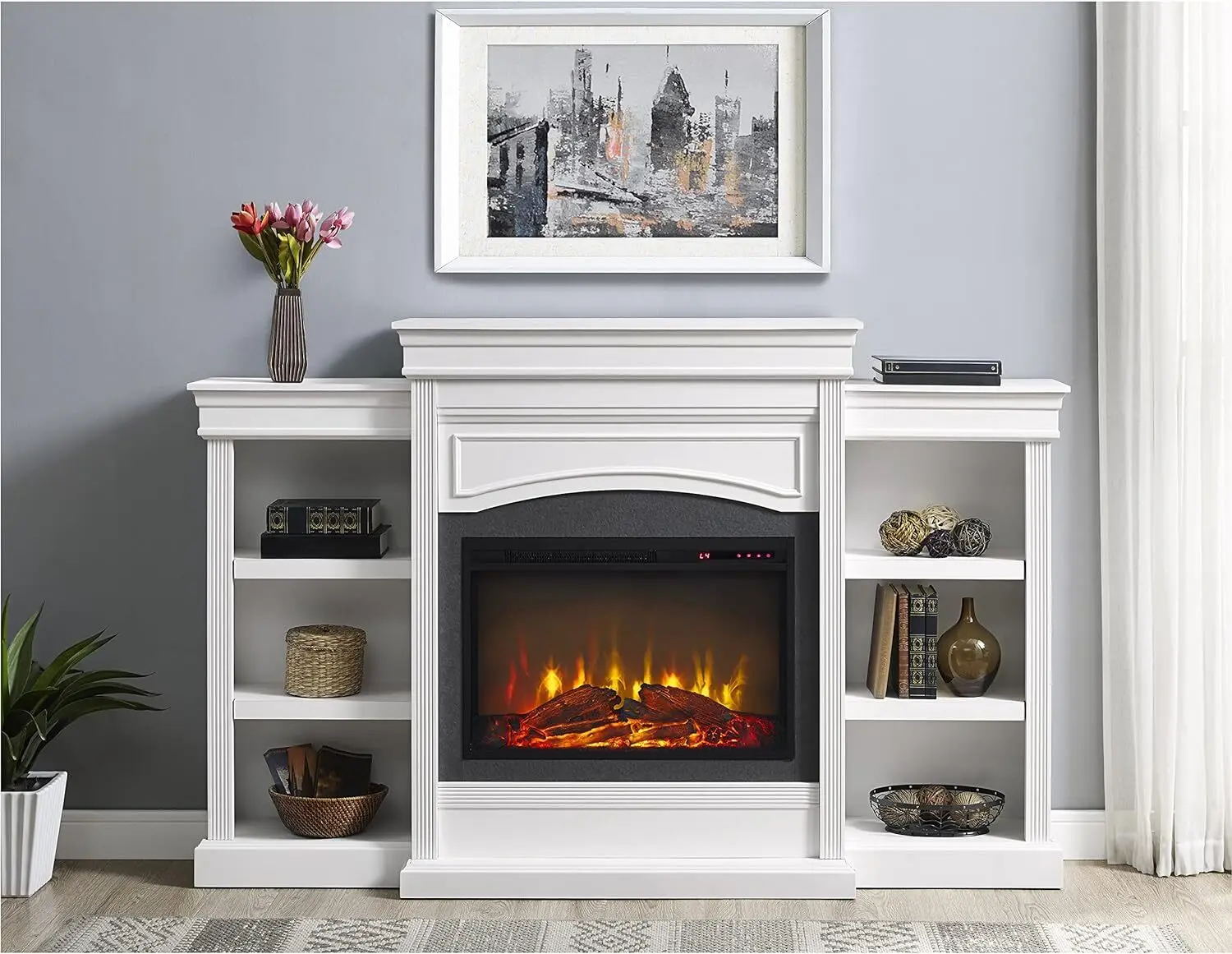 Lamont Mantel Fireplace, White