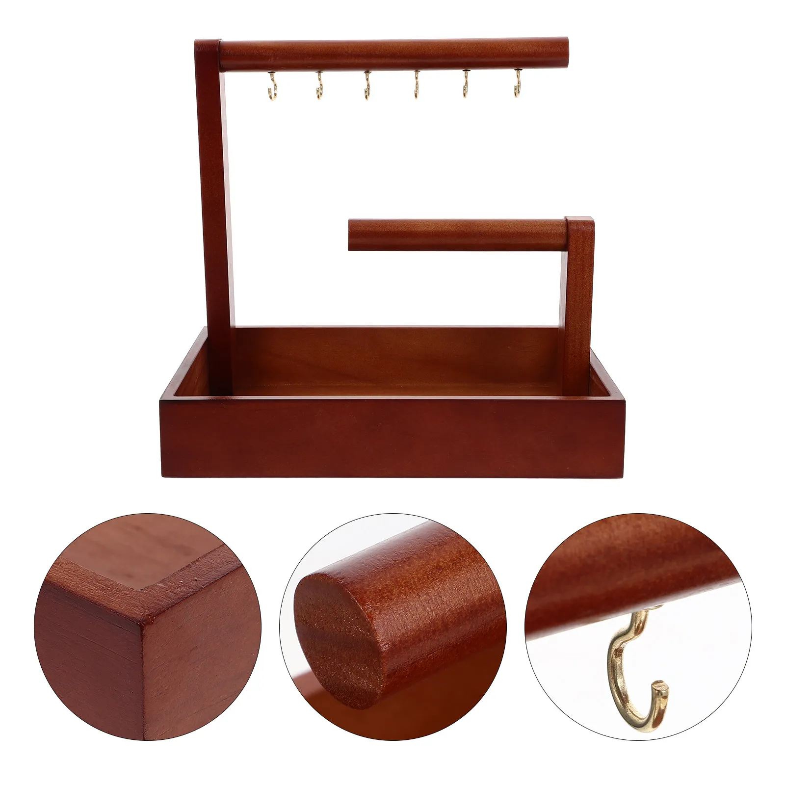 

Деревянная подставка для украшений, винтажный органайзер для браслетов, держатель для часов, стойка для демонстрации ювелирных изделий