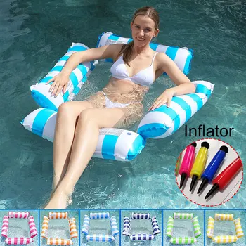 Water Hammock Recliner Inflatable Floating Swimming Mattress Pool Float Mats Sea Mattress Pool Party Inflatable Pool Accessories