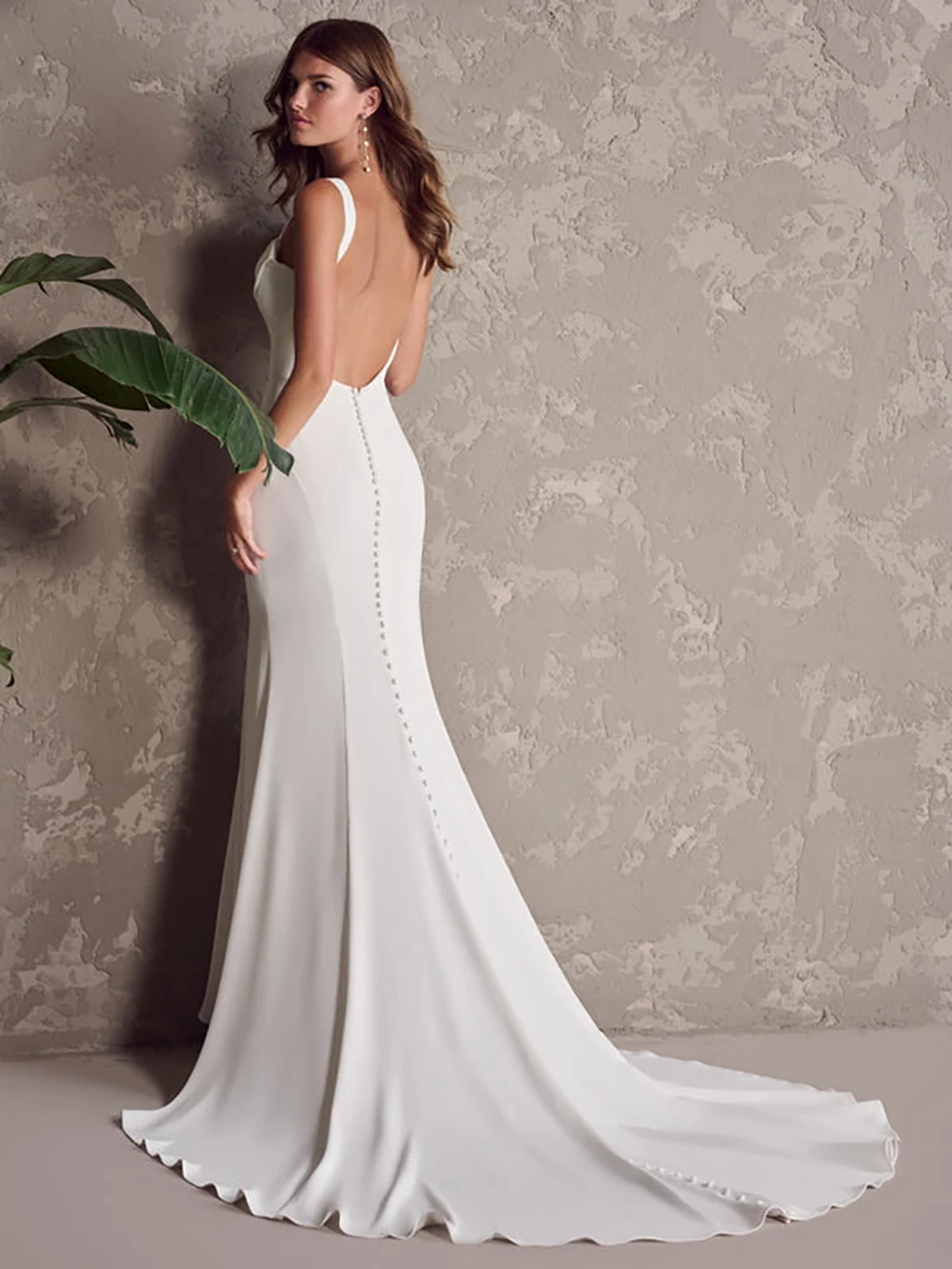 Civil Backless Wedding Dresses Cowl Neck Sleeveless Crepe Bridal Gown Simple Elegant Long Mermaid Wedding Dress Customized