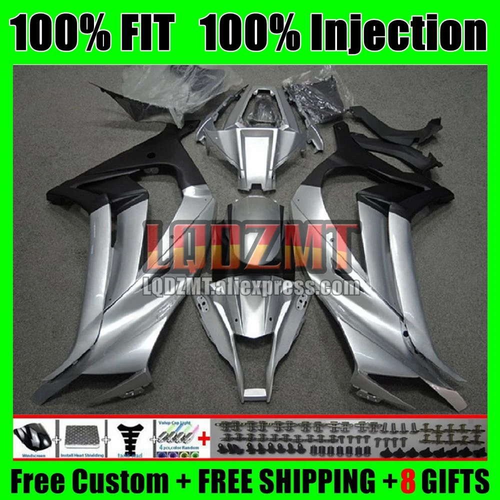 Injection For KAWASAKI NINJA ZX1000 ZX 10R Gloss silver 2011 2012 2013 2014 2015 61No.21 ZX-10R ZX10R 11 12 13 14 15 OEM Fairing