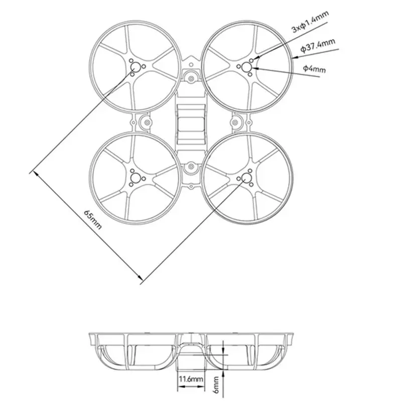 BETAFPV Meteor65 Meteor 65 Pro Brushless BWhoop Frame KIT Plastic 3.2g 65mm / Meteor75 Micro Frame FPV Racing RC Drone Frames