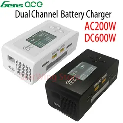 GENS ACE Dual Channel Smart AC200W DC600W High Power Balanced Fast Charge 1S 2S 3S 4S 6S Battery Lipo