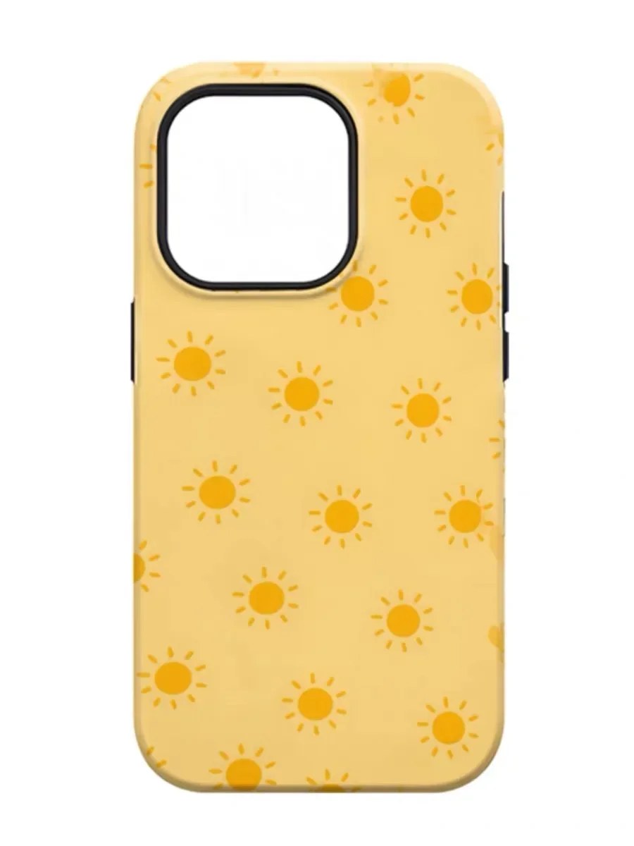 

Ins KOREAN The Yellow Sun Case for IPhone 16 15 14 13 Pro Max Back Phone Cover for 16 15 PLUS 12 11 Pro Max X XS Max XR SE Capa