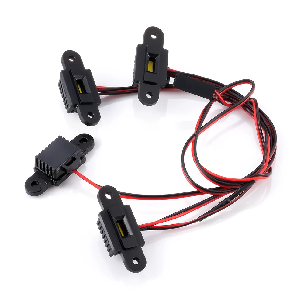 MIBIDAO Wheel Arch Eyebrow Light Lamp Chassis Light Group for Axial SCX10 III AXI03006 Wrangler 1/10 RC Crawler Car Model Parts