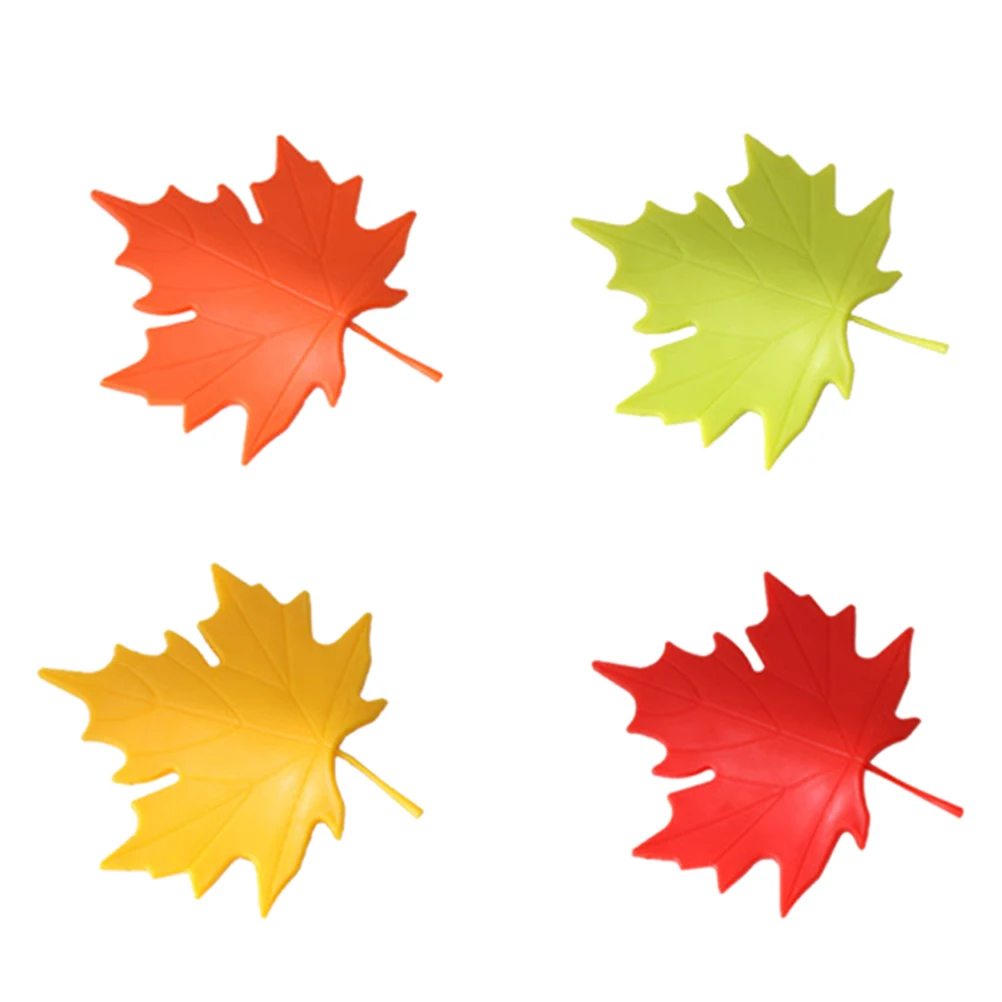 

4 Pcs Anti-pinch Door Stop Leaf Shape Finger Protector for Baby Non-damaging PP Material Flexible Door Blocker