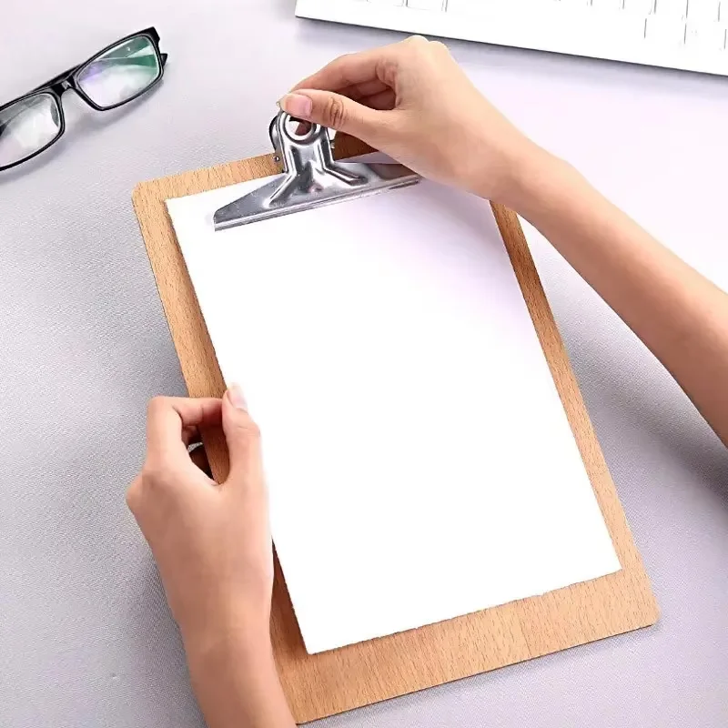 Thicken A4 A5 Wooden Clipboard for Student Writing Pad File Folder Board Clamp File Storage File Folder Fillet Design Office