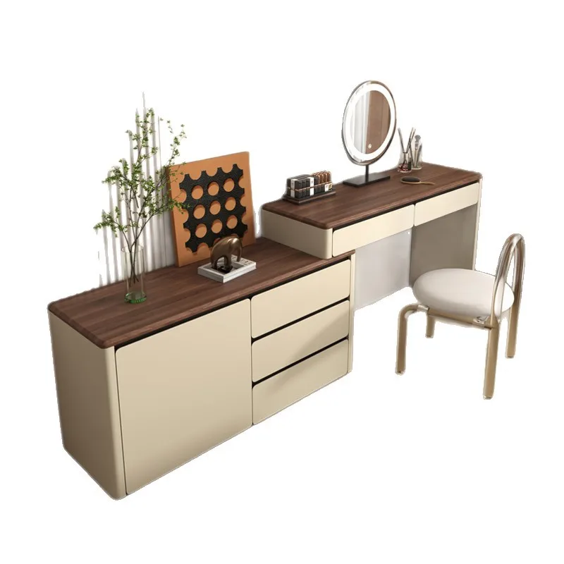 Solid wood dressing table, vanity, wardrobe, integrated storage cabinet, paint finish, vanity