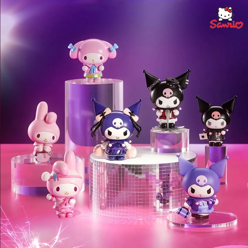 

Новинка в наличии, оригинальная серия Sanrio Kuromi & My Melody Moving Scene, слепая коробка, украшения, экшн-фигурка, игрушка, декоративный подарок для девочки