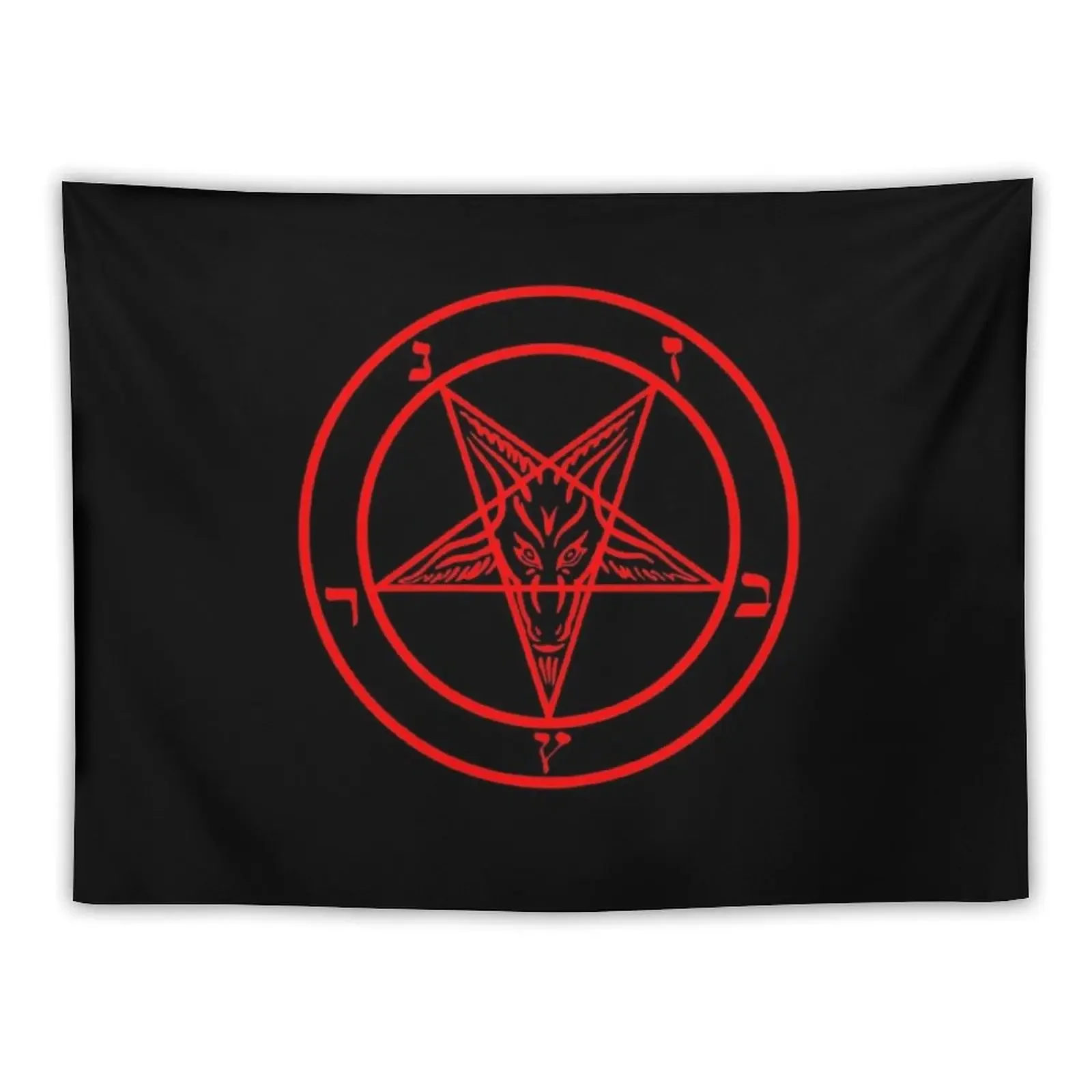 Inverted Pentagram with Baphomet Goat Tapestry Carpet Wall Aesthetic Room Decoration Tapestry