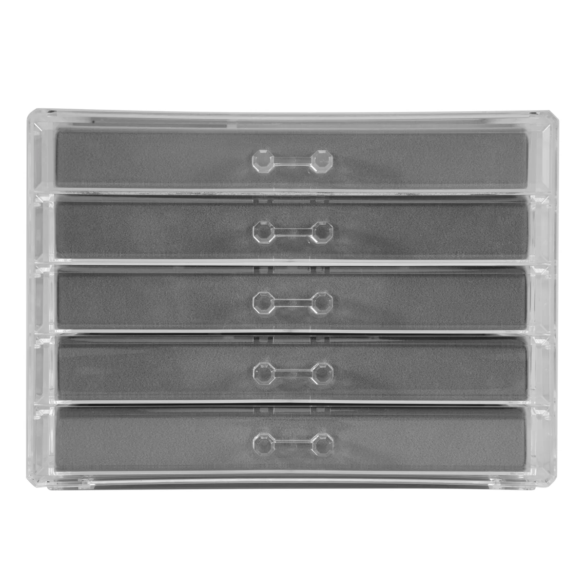 

B62B Органайзер для ювелирных изделий с 5 ящиками, прозрачная акриловая шкатулка для драгоценностей, подарочная штабелируемая бархатная подставка для сережек
