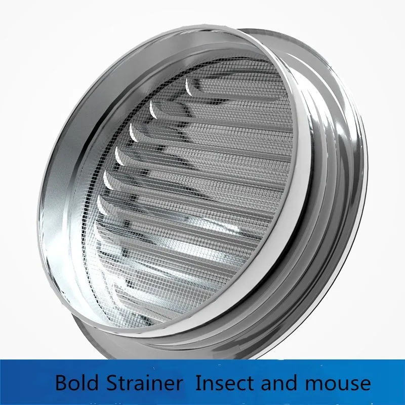 Grille de Ventilation Murale Extérieure en Acier Inoxydable, Bouchon Rond de 70 à 200mm, Système de Ventilation