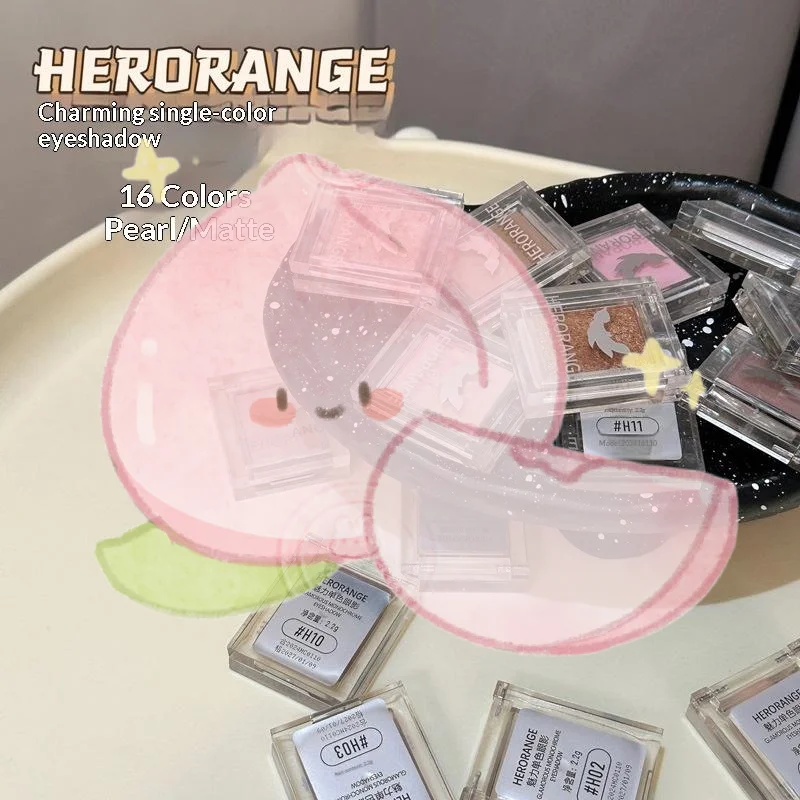 HERORANGE Matte Eyeshadow Peach Pink Blush Nude Brown Face Contour Waterproof Long Lasting Glitter Matte Eyeshadow Primer Makeup