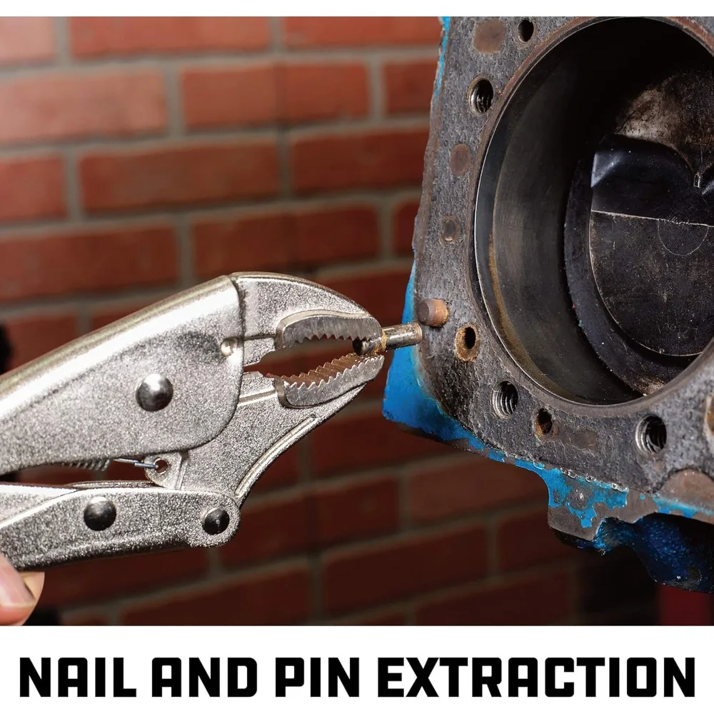 9-Inch Heavy-Duty Locking Pliers Set with 2-Pound Slide Hammer and Quick Release Swiveling Joint