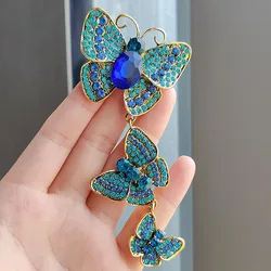 New Creative Butterfly Brooch Long Suit Water Drill Insect Pin Ceremony Party Brooch Accessories