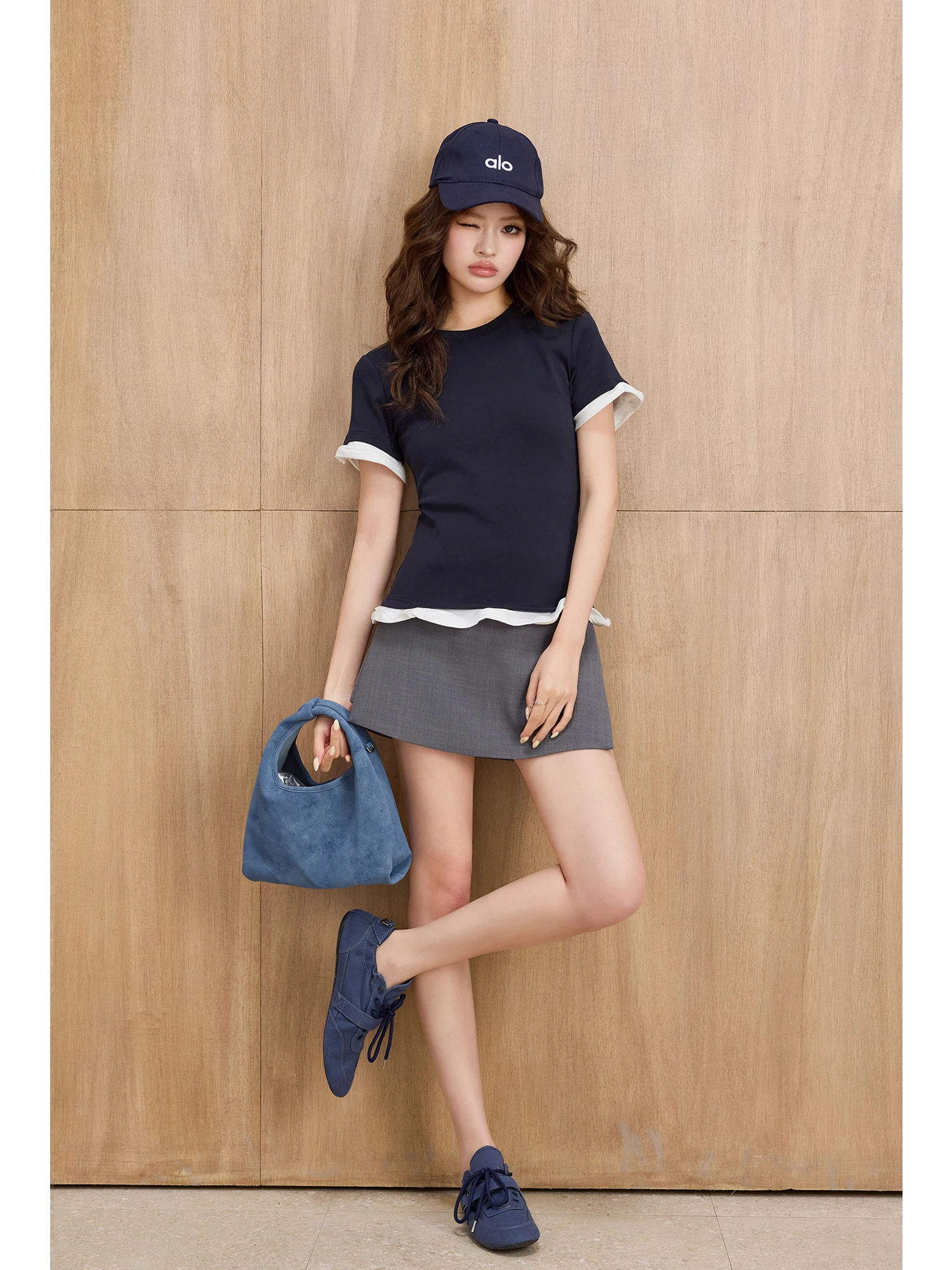 

Юбка MIUCO минималистичная, с завышенной талией, А-силуэт, с поясом, защита от просвечивания, весна-лето, новая модель, женская повседневная модная юбка