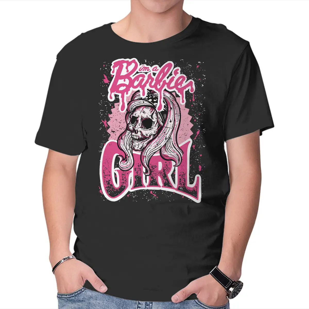 Death Metal Barbie Anime Graphic T-shirts for Men Clothing Women Short Sleeve Tees New Arrivals Unisex Summer