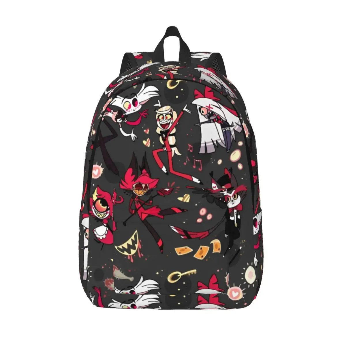 

Musical Hell Hotel Characters Classical Backpack Sports High School Business Black Comedy Daypack for Men Laptop Shoulder Bag