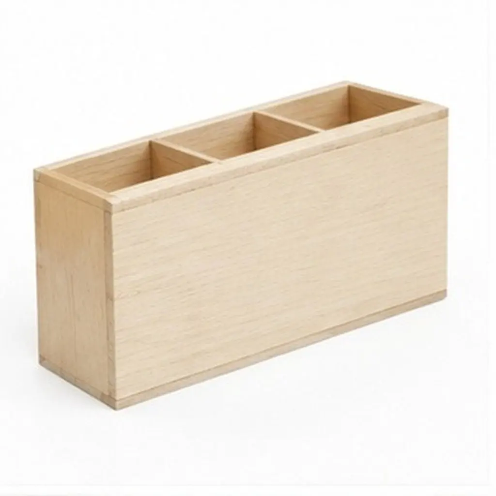 6-Compartment Wooden Storage Box for Painting Tools, Pigments, Crayons – Portable DIY Craft Organizer