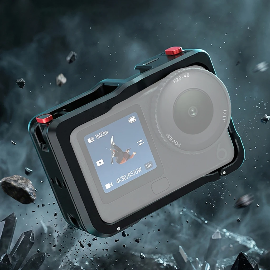 

Металлический защитный каркас Action 6 для камеры с адаптером для расширения и креплением Cold Shoe для аксессуаров DJI OSMO Action6