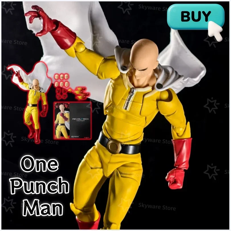 

NEW In Stock Kaiyodo Revoltech Amazing Yamaguchi One Punch Man Saitama Anime Action Figures Ko Model Collection Toys Kids Gifts