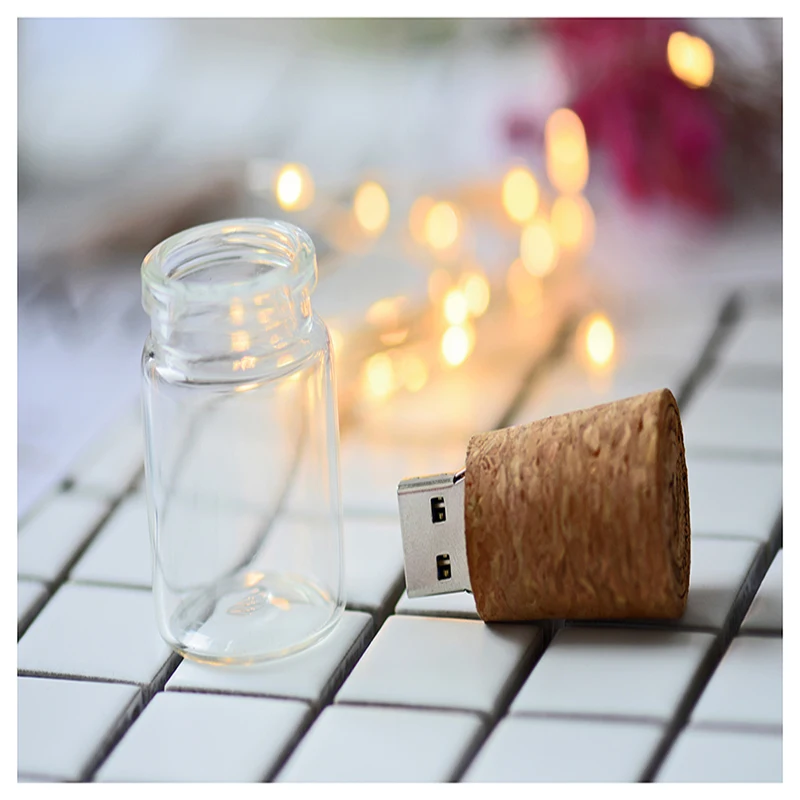 แฟลชไดรฟ์ USB รูปทรงขวดลอยน้ำ JASTER ความจุ 128GB วัสดุไม้โปร่งใส เมมโมรี่สติ๊ก 64GB แฟลชไดรฟ์ขนาดเล็กพิเศษ 32GB ความจุขนาดใหญ่