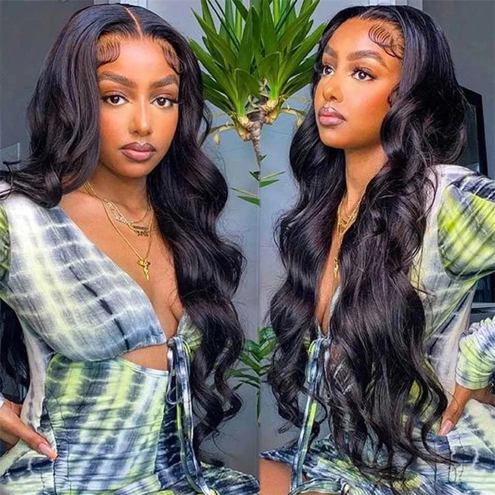 Nadine Brazilian Body Wave Lace Front Wig Human Hair Pre plucked 34 40 Inch 13x6 Hd Transparent Lace Frontal Wig For Black Women