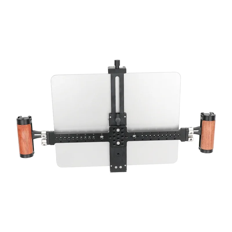 Suitable For Tablet,Dual Wooden Hand Grip Bracket,Tablet Holder Mount With Two Side Handles For Shooting