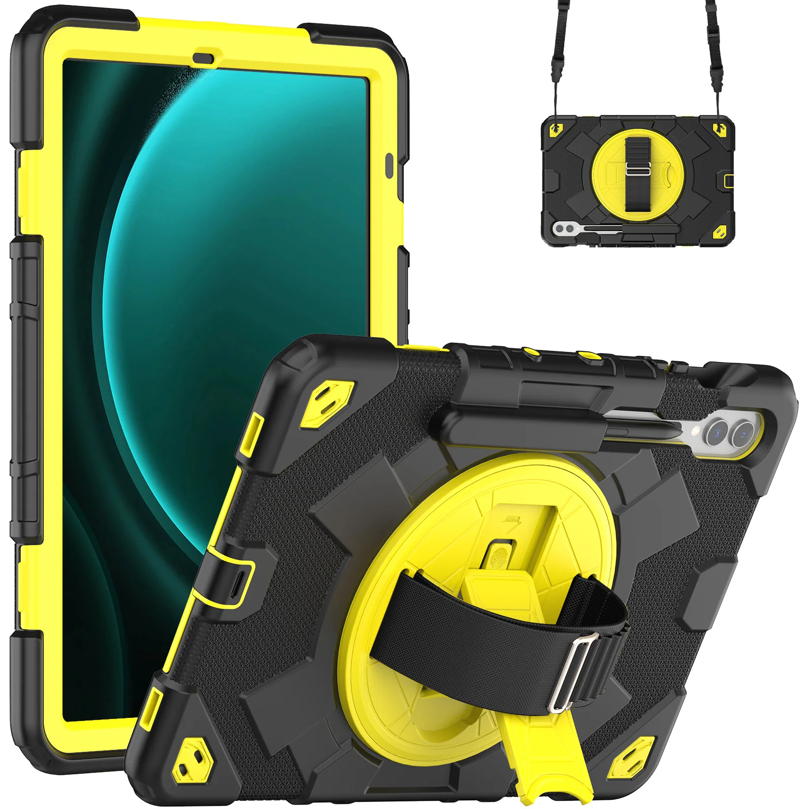 

Универсальный защитный чехол-подставка для Samsung Galaxy Tab S10 S9 FE Plus 12,4 дюйма SM-X820 X826 X810 X816 X610 616 Гибридный чехол с вращением на 360 градусов