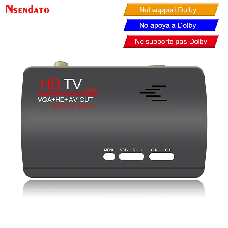 DVB T2 T TV Tuner Receiver DVB-T/DVB-T2 TV Box VGA AV CVBS HD Digital Satellite TV Receiver Remote Control for LCD/CRT Monitor