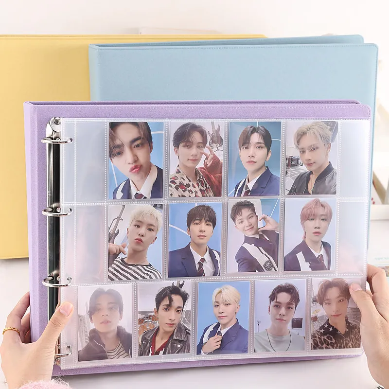 13 Pocket Glitter PU Leather Card Binder 3.5 Inch Kpop Photocard Album Card Book for KPOP Pokemon PTCG Yu-Gi-Oh Sports Cards