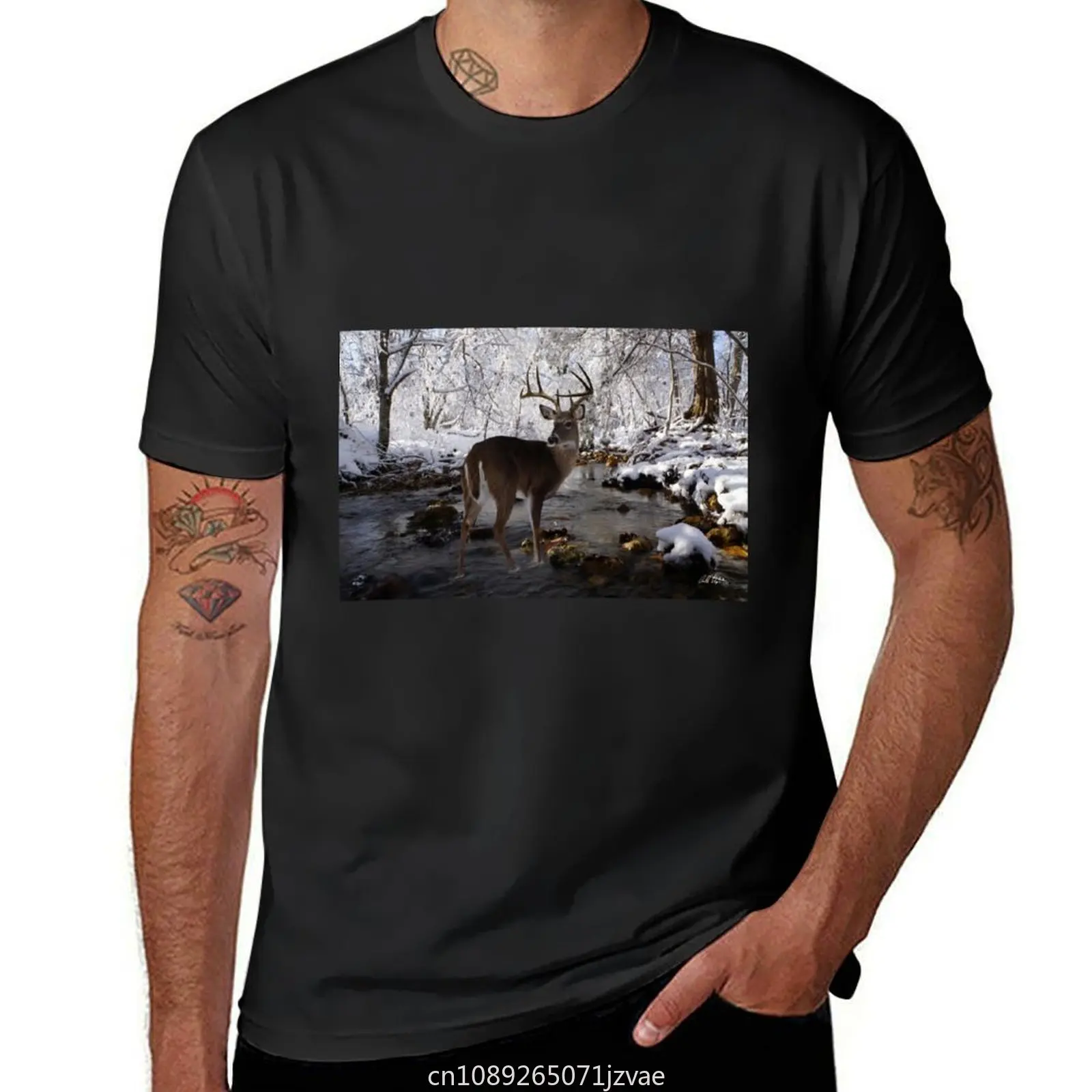 Winter Whitetail T-Shirt plus sizes korean fashion Short sleeve tee men