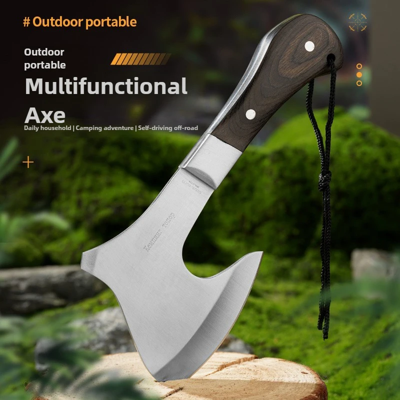 

Single Head 4CR13 Stainless Steel Sharp Outdoor Felling Axe Wooden Handle Fixed Blade Knife Survival Hand Tools For Camping
