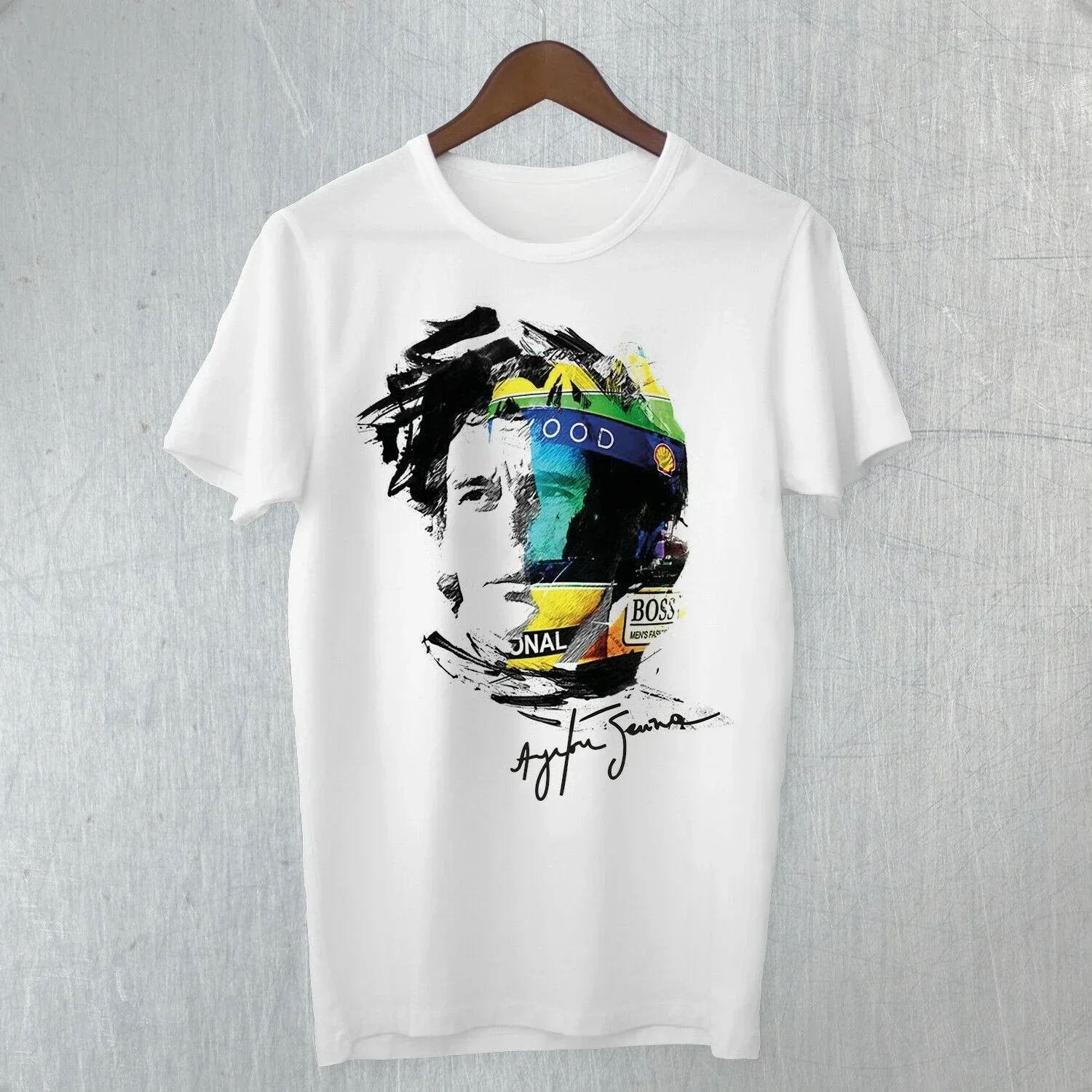 fashion heavyweight 2024 Ayrton Senna Helmet Formula Brasil Legend Driver Pilot Fashion Clothing Graphic Street Couple T-shirt