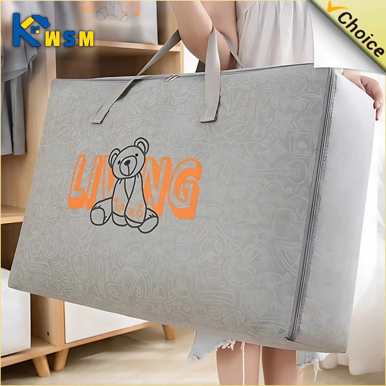 1-5Pcs Clothes Quilt Storage Bag Waterproof Moistureproof Large Capacity Luggage Bag Packing Bag Thickened Non-woven Storage Bag