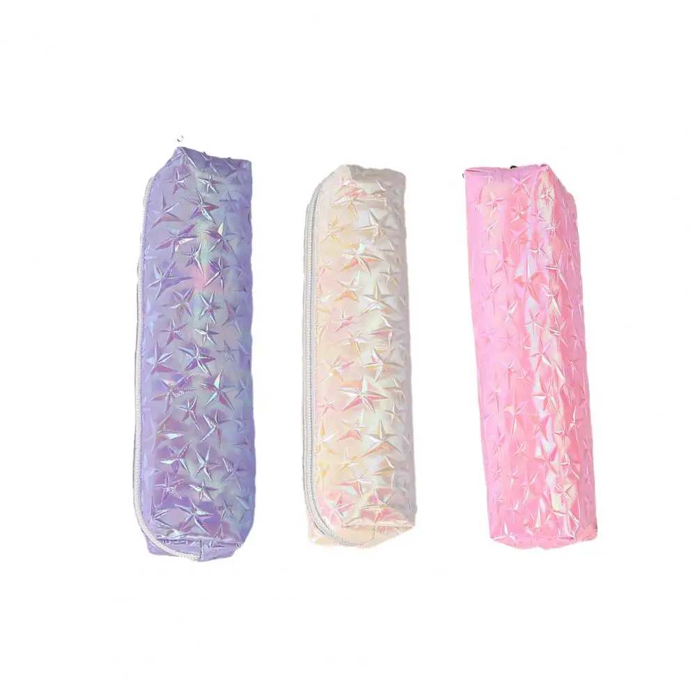 Exquisite Pattern Bright Colored Pen Pouch Stationery Container Large Capacity Pencil Bag with Zipper