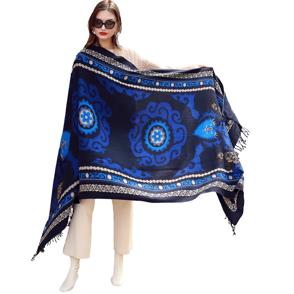 2022 Fashion Winter Scarf For Women Cashmere Warm Plaid Pashmina Luxury Brand Blanket Wraps Female Scarves And Shawls