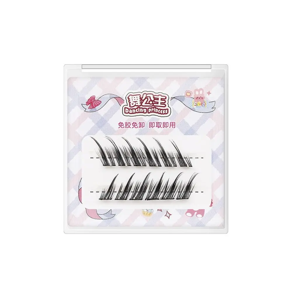 3D Cat Eye Clusters Lashes Manga Fox ขนตาปลอมธรรมชาติไม่จําเป็นต้องใช้กาว C Curl ขนตา DIY Lash Extensions