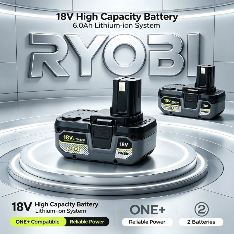 RYOBI PBP007 18V ONE+ 6Ah Lithium Battery, Works With P117 Charger, Reliable Spare Battery for Workshop Cordless Power Tools