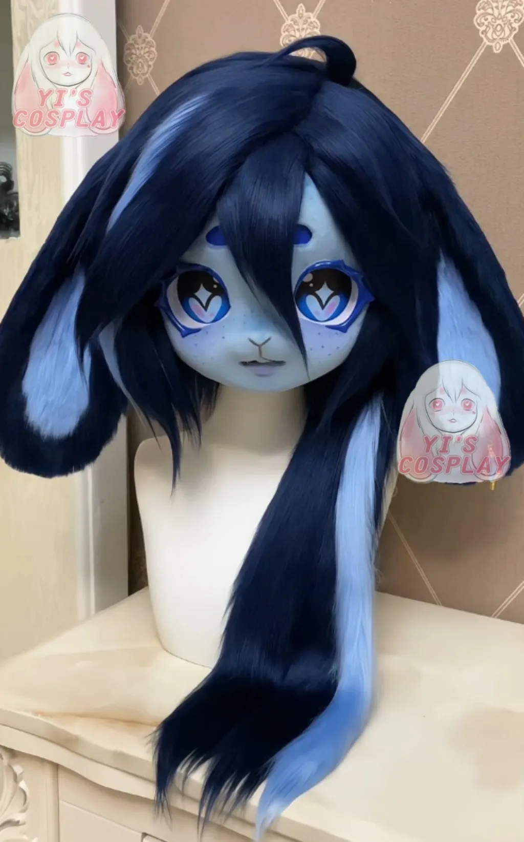 

Yis косплей на заказ пушистая голова голова кигуруми косплей Kemono Fursuit гарнитуры ручной работы Beast индивидуальный меховой костюм Kemono голова