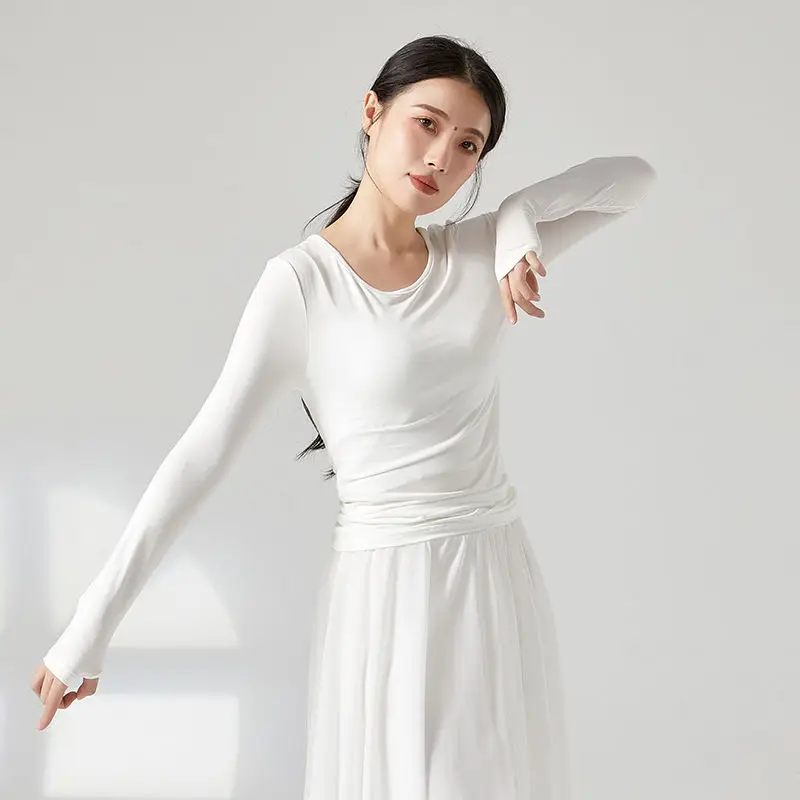 Trajes de danza moderna, ropa de entrenamiento de danza suelta para adultos, ropa de entrenamiento de Yoga superior para mujeres