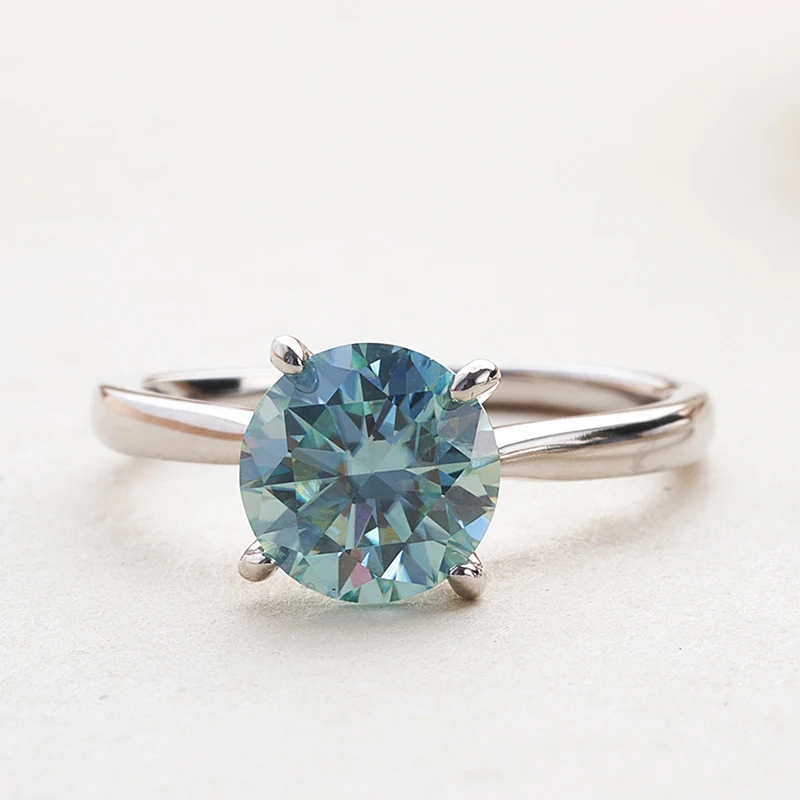JoyceJelly 2 Karat D-Farbe VVS Moissanit-Ring mit Zertifikat, Original-Sterlingsilber 925 Schmuck für Damen, Eheringe – Detail 5