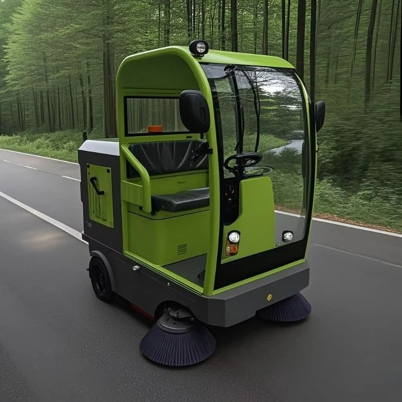 เครื่องกวาดถนนไฟฟ้าแบบกะทัดรัด ทนทาน รุ่นใหม่แบบกึ่งปิด สำหรับโกดังและสวนสาธารณะเชิงพาณิชย์