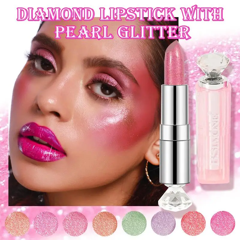 "BSIMONE Pearl Glitter Shimmer Lip Gloss, Moisturizing Lipstick, Long-Lasting Shine, Lip Glaze, Essential For Daily Makeup